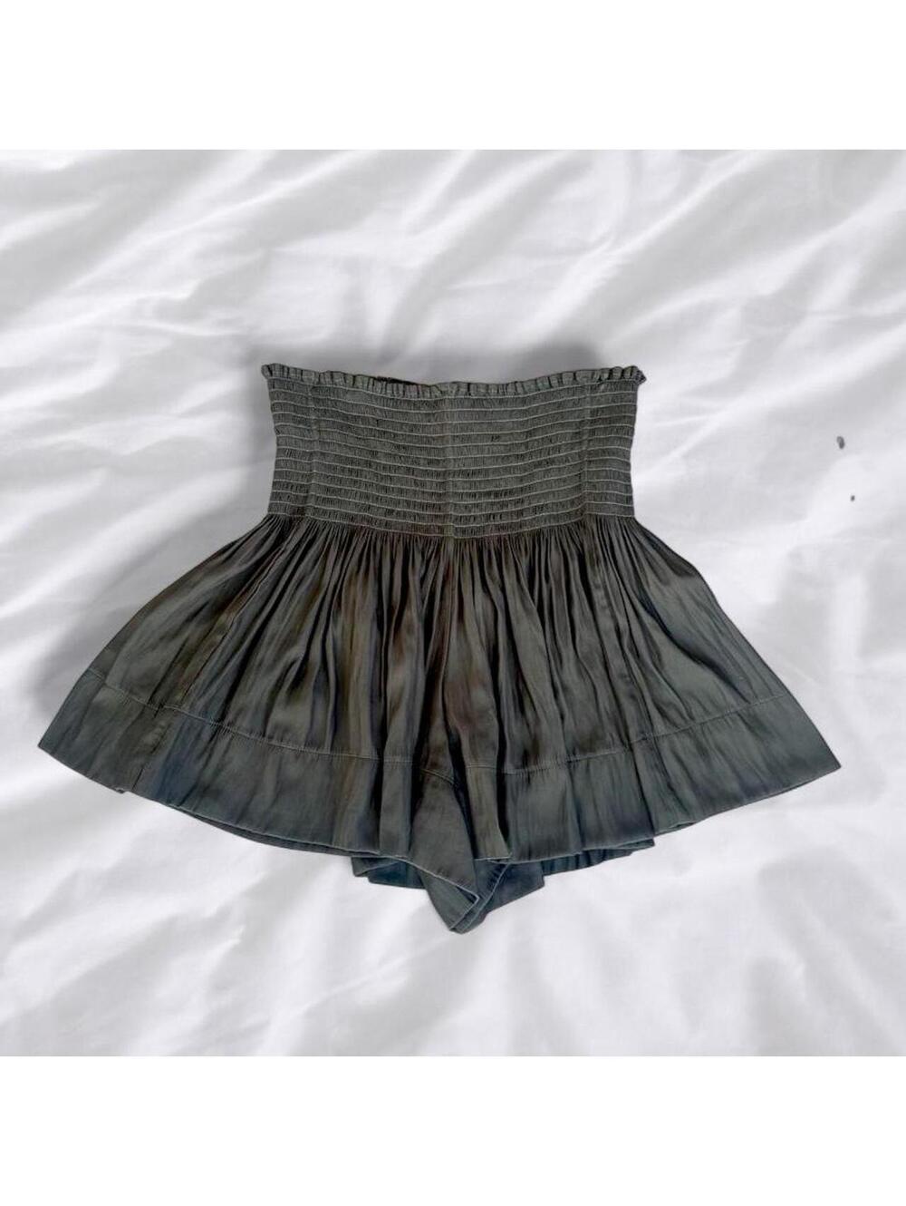 KOCH Olive Smocked Mini Skort - Small